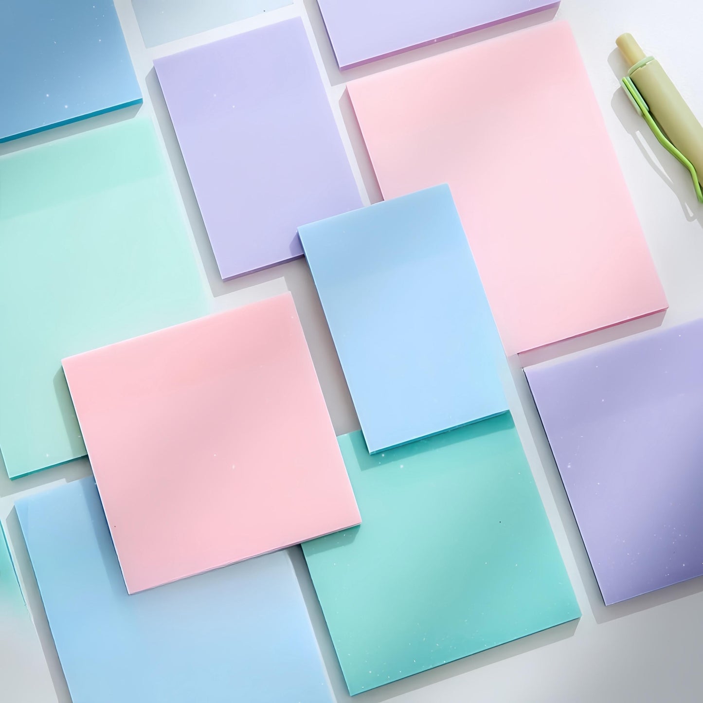 50 Sheets Transparent Pearlescent Sticky Notes | Writable Clear Sticky Notes | Creative DIY Decor Stationery Student Supplies