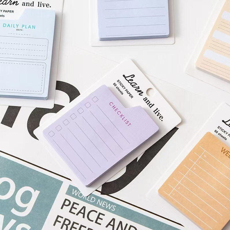 Sticky Tabs | Cute Sticky Notes | Self Adhesive Note Memo Pad | Lined Blank Plan | Planner Journal Accessories Study School Office Supplies