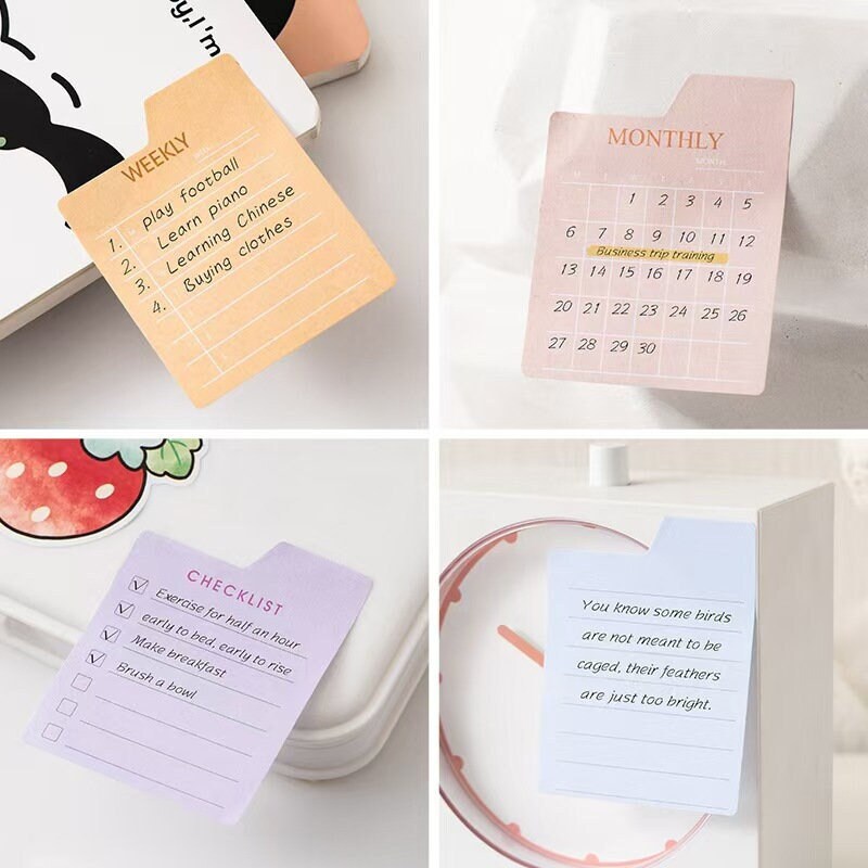 Sticky Tabs | Cute Sticky Notes | Self Adhesive Note Memo Pad | Lined Blank Plan | Planner Journal Accessories Study School Office Supplies