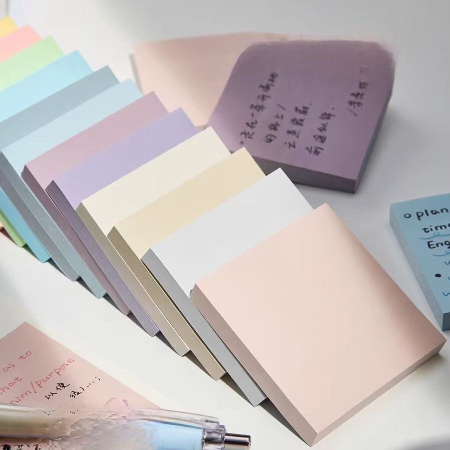 Colorful Sticky Notes | Desktop Notepad | Minimalist Memo Pad | Writing Pad | Note Taking | Planner Journal Office Study School Supplies