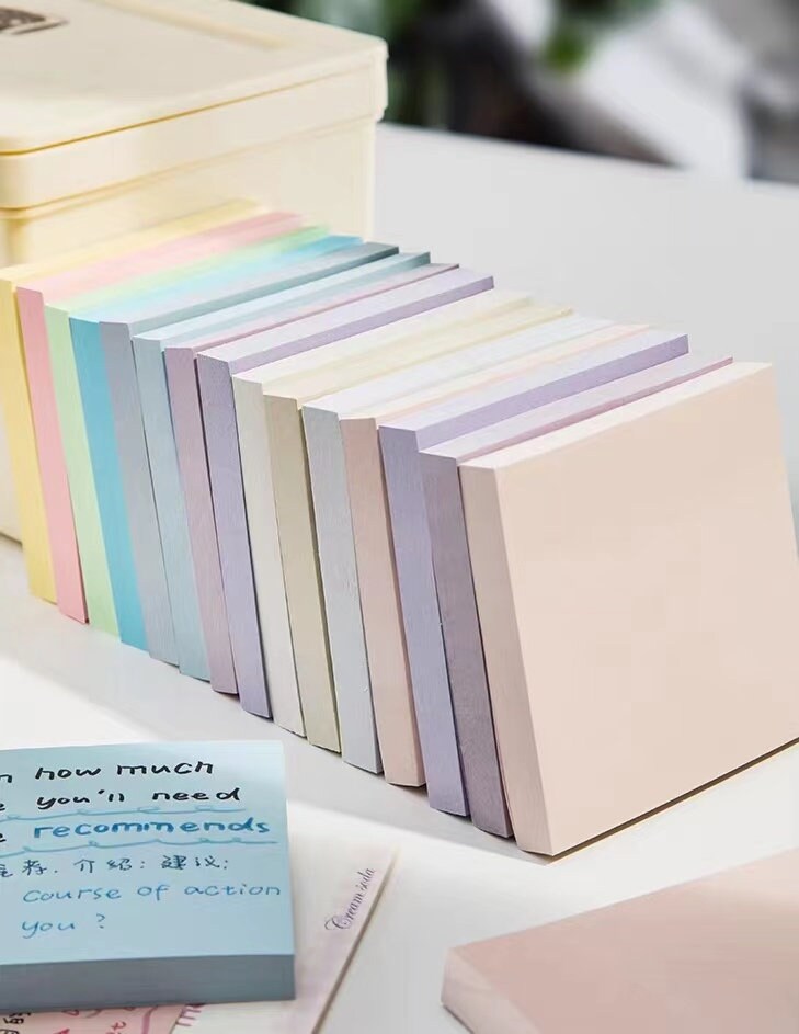Colorful Sticky Notes | Desktop Notepad | Minimalist Memo Pad | Writing Pad | Note Taking | Planner Journal Office Study School Supplies