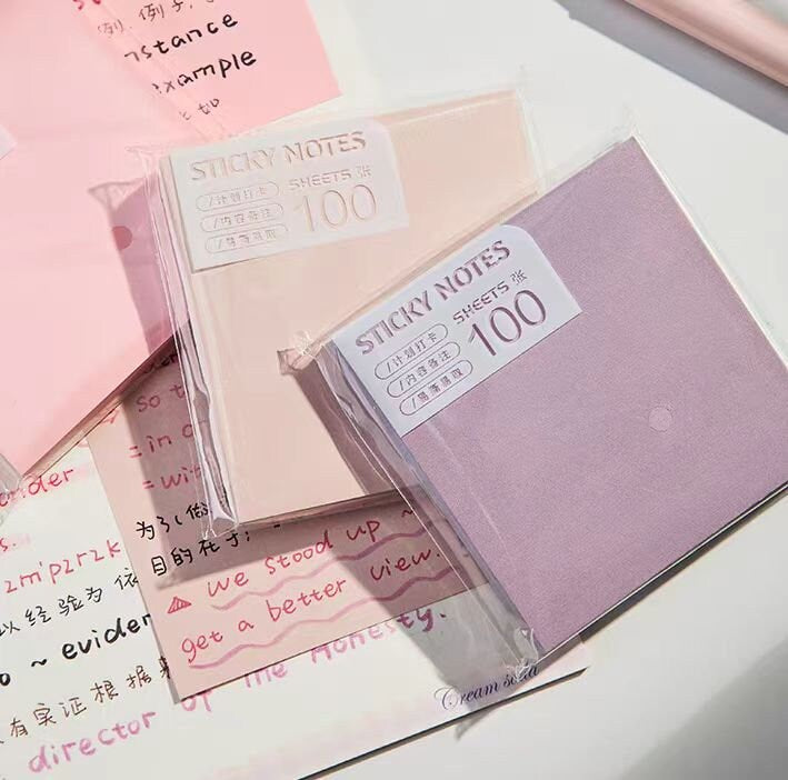 Colorful Sticky Notes | Desktop Notepad | Minimalist Memo Pad | Writing Pad | Note Taking | Planner Journal Office Study School Supplies