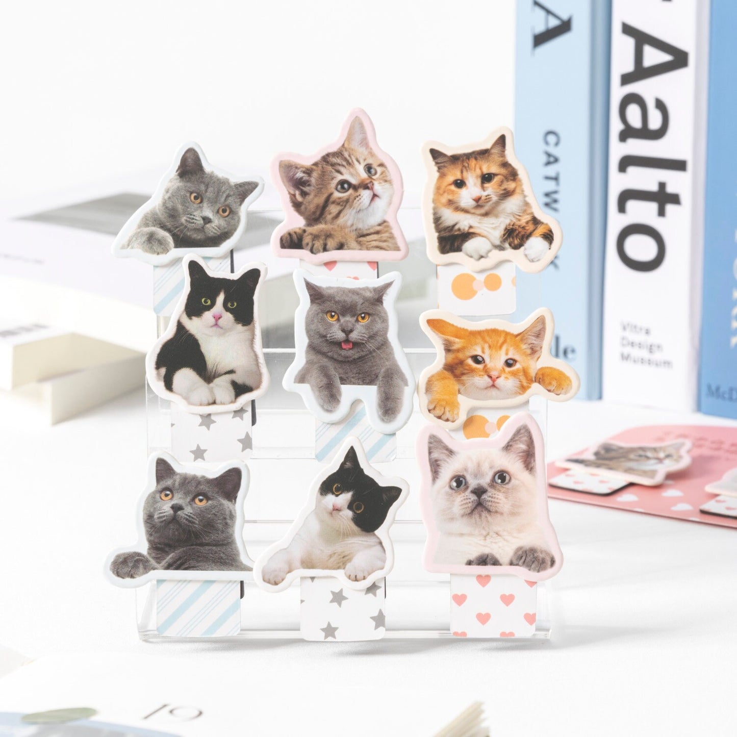 Cute Cat Magnetic Bookmark | Kawaii Kitten Page Keeper | Book Lover Gift | Planner Journal Bookmarks | Book Accessories Gift for Reader Her