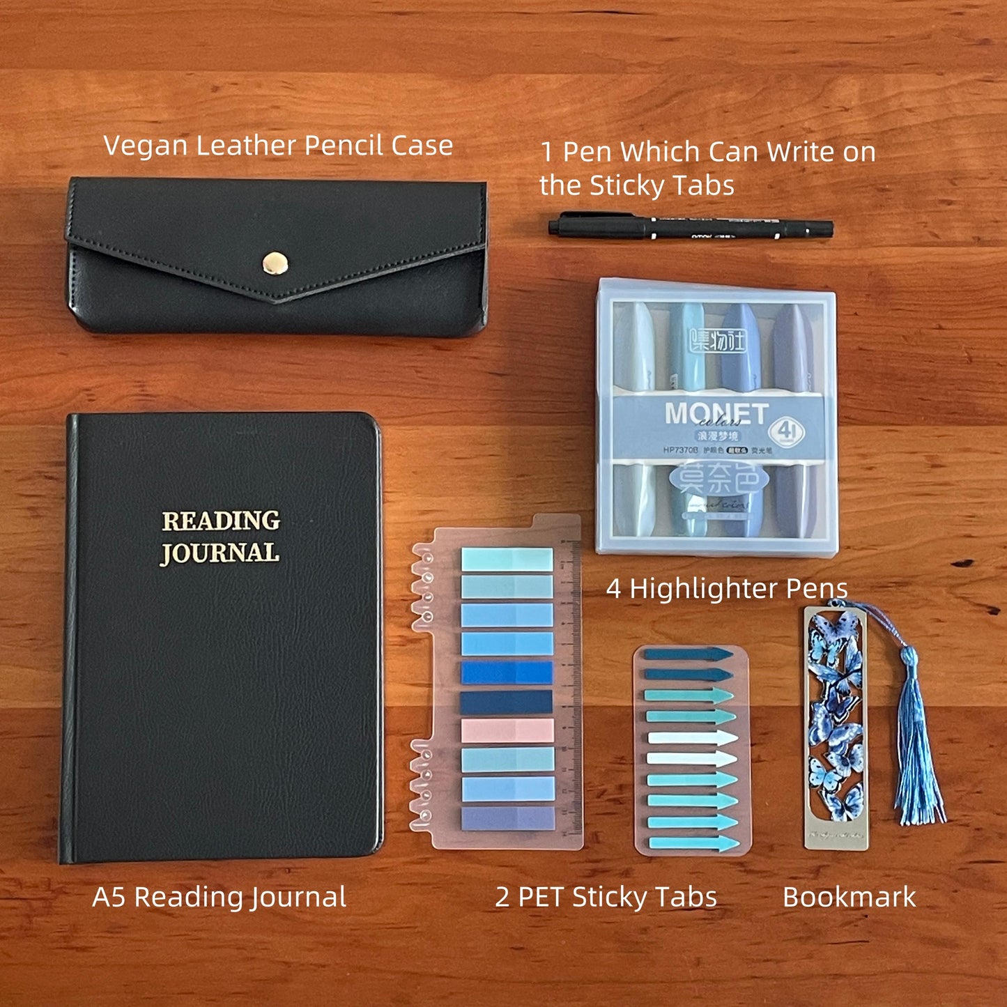 Luxury Booklover Gift Set | Reading Accessories | A5 Reading Journal Book Annotation Kit | Bookworm Gift for Her Him | Reading Gift
