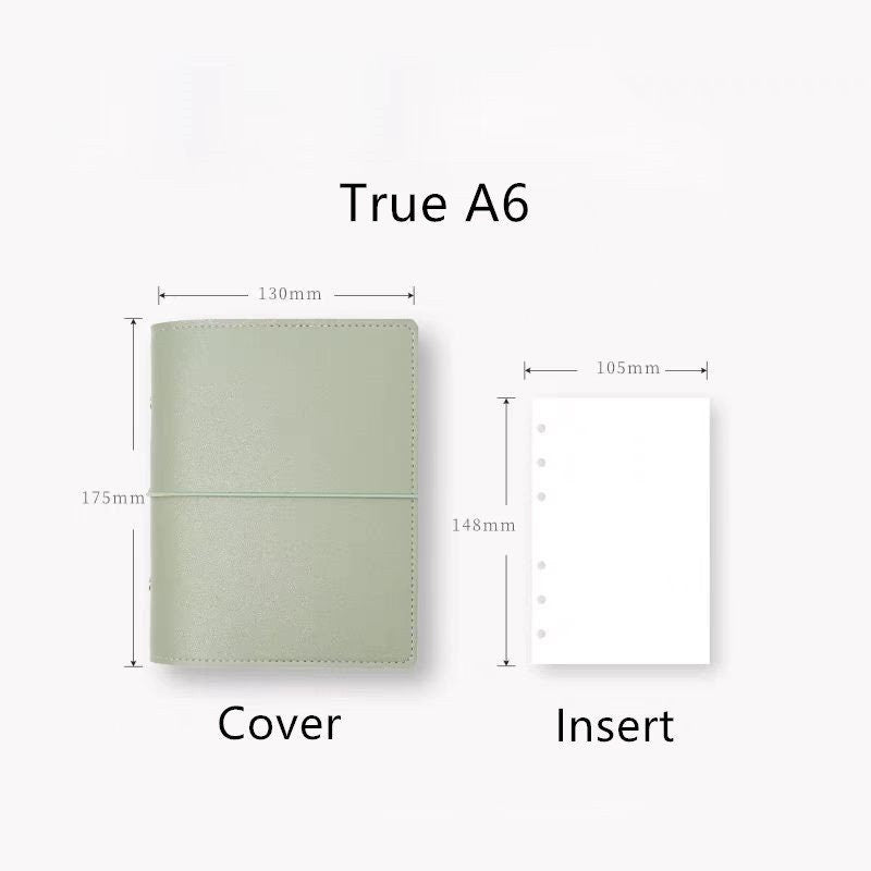 True A6 Vegan Leather 6 Ring Binder | 2025 Planners | Daily Weekly Monthly Planner Journal | Gift for Her | School Office Stationery