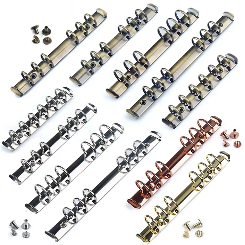 Moterm Metal Planner Binder Rings With 2 Pairs of Screws | A7 A6 Personal A5 for 6 Ring Binder | DIY Binder Refillable Planner Organizer