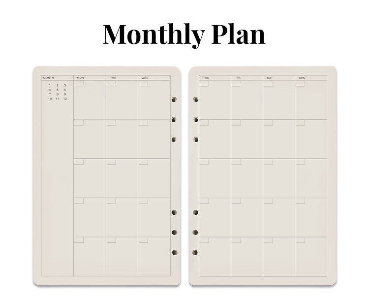80 Sheets Printed Planner Inserts | Personal A5 Size | 6 Rings Planner | Binder Refills | 2025 Planner Inserts | Weekly Monthly Daily Plan