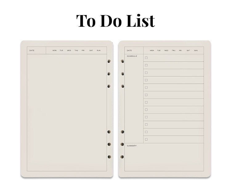 80 Sheets Printed Planner Inserts | Personal A5 Size | 6 Rings Planner | Binder Refills | 2025 Planner Inserts | Weekly Monthly Daily Plan