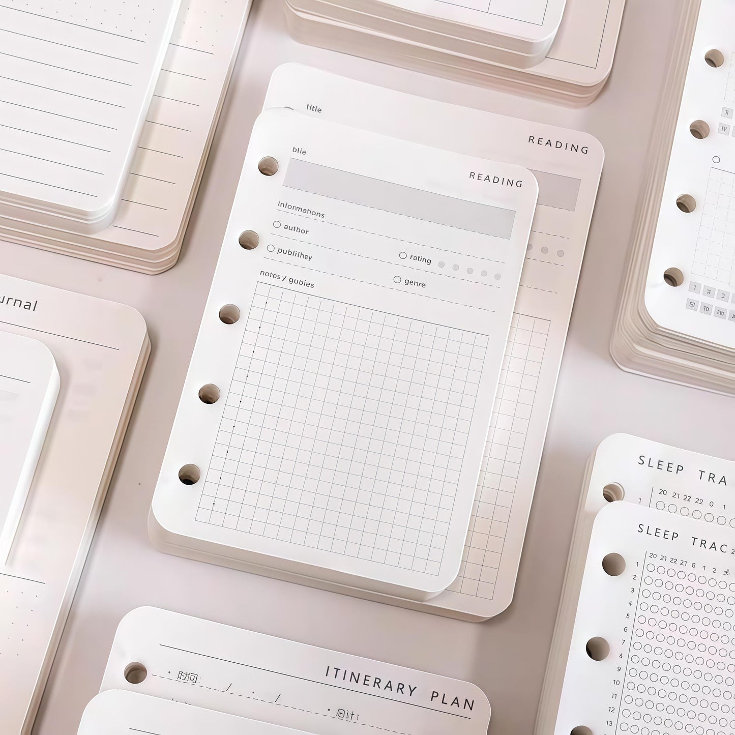 M5 A7 Planner Inserts | 5 6 Ring Binder Planner Refills | Weekly Daily Monthly Plan To Do List Reading Movie Journal Habit Tracker