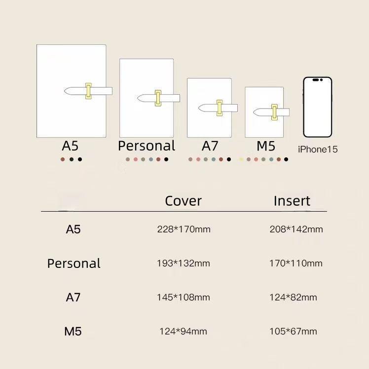 2025 Leather 6 Ring Planner Binder | A5 Personal A7 M5 Size | Refillable Notebook Journal Daily Planner Organizer | Luxury Gift for Her