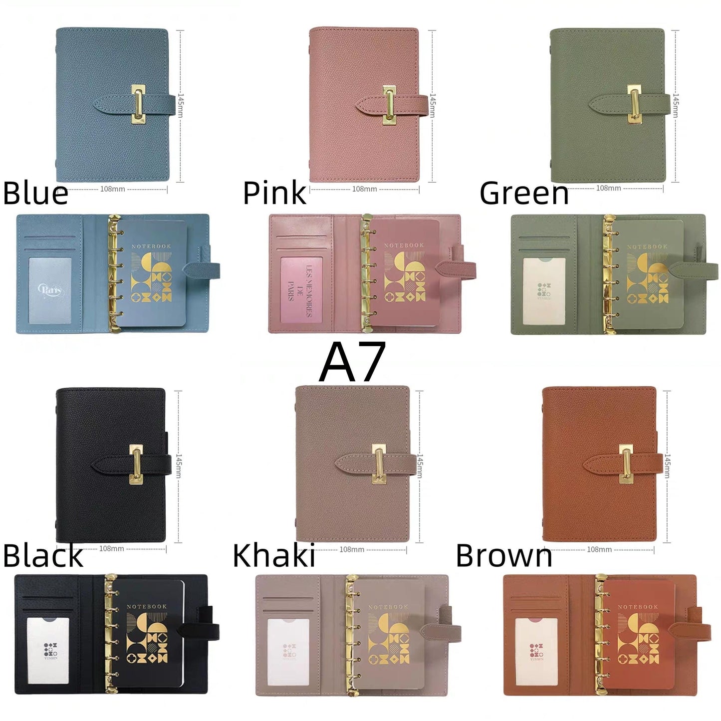 2025 Leather 6 Ring Planner Binder | A5 Personal A7 M5 Size | Refillable Notebook Journal Daily Planner Organizer | Luxury Gift for Her