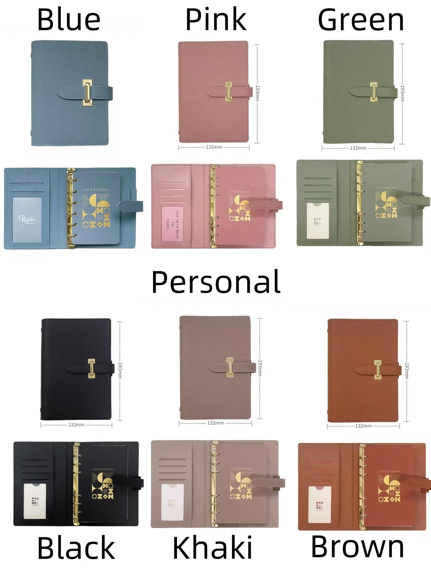 2025 Leather 6 Ring Planner Binder | A5 Personal A7 M5 Size | Refillable Notebook Journal Daily Planner Organizer | Luxury Gift for Her