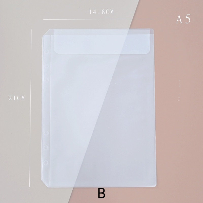 A5 Personal 6 Ring Binder PVC Pocket Insert | Vinyl Dashboard | Planner Card Organizer | Sticker Storage | Card Pocket