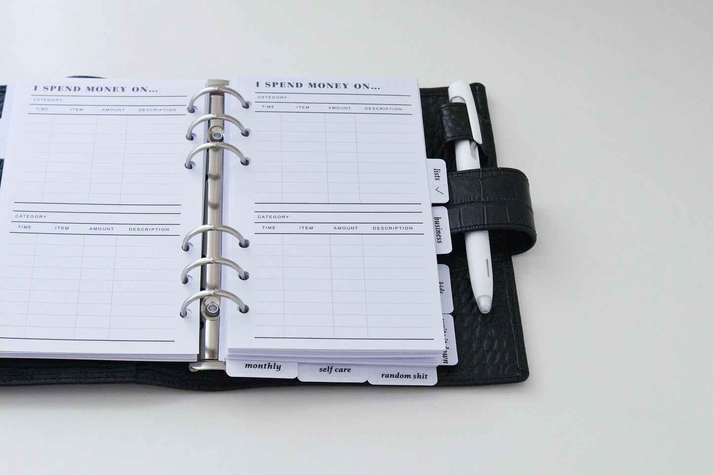 Classification Purchase Tracker Planner Inserts | 20 Sheets | Personal A5 A6 | 6 Rings Planner | Binder Refills