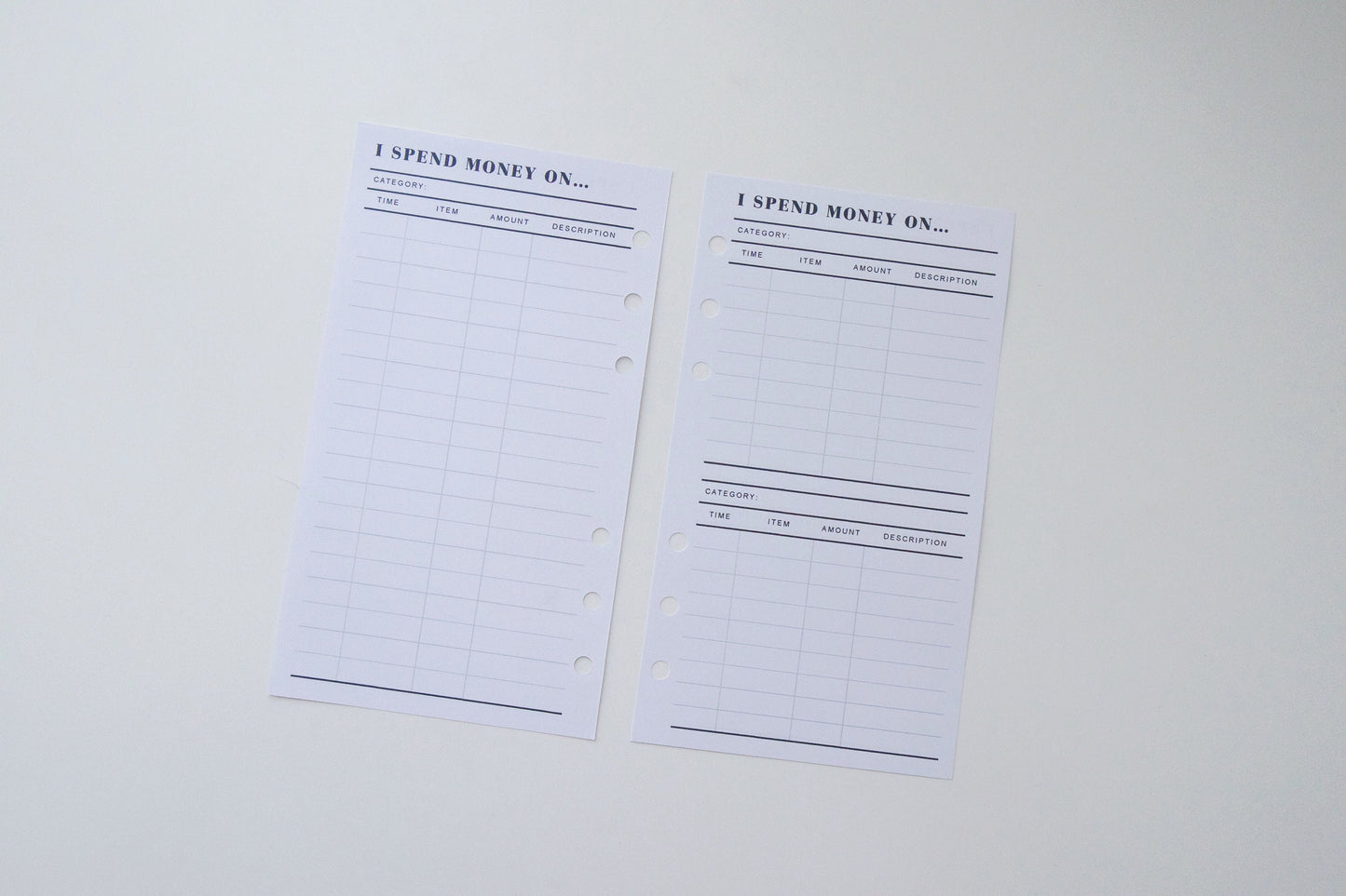 Classification Purchase Tracker Planner Inserts | 20 Sheets | Personal A5 A6 | 6 Rings Planner | Binder Refills