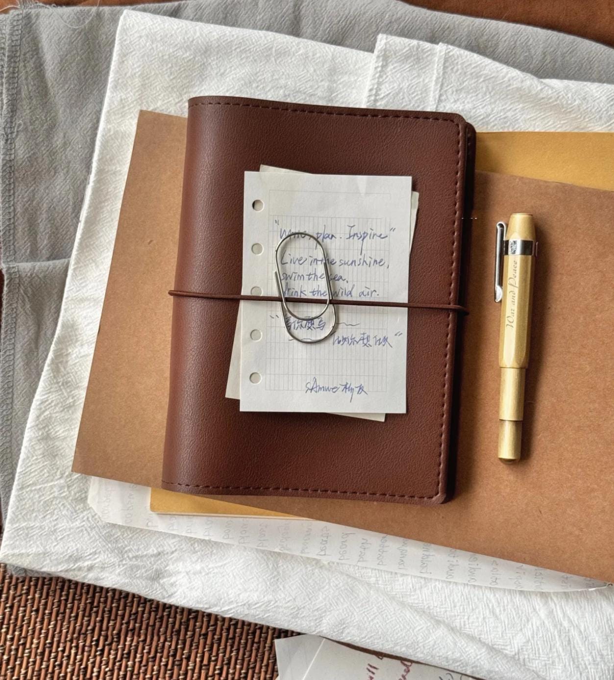 True A6 Vegan Leather 6 Ring Binder Planner | Loose Leaf Binder | Daily Weekly Monthly Planner Journal | 2025 Refillable Planner Cover