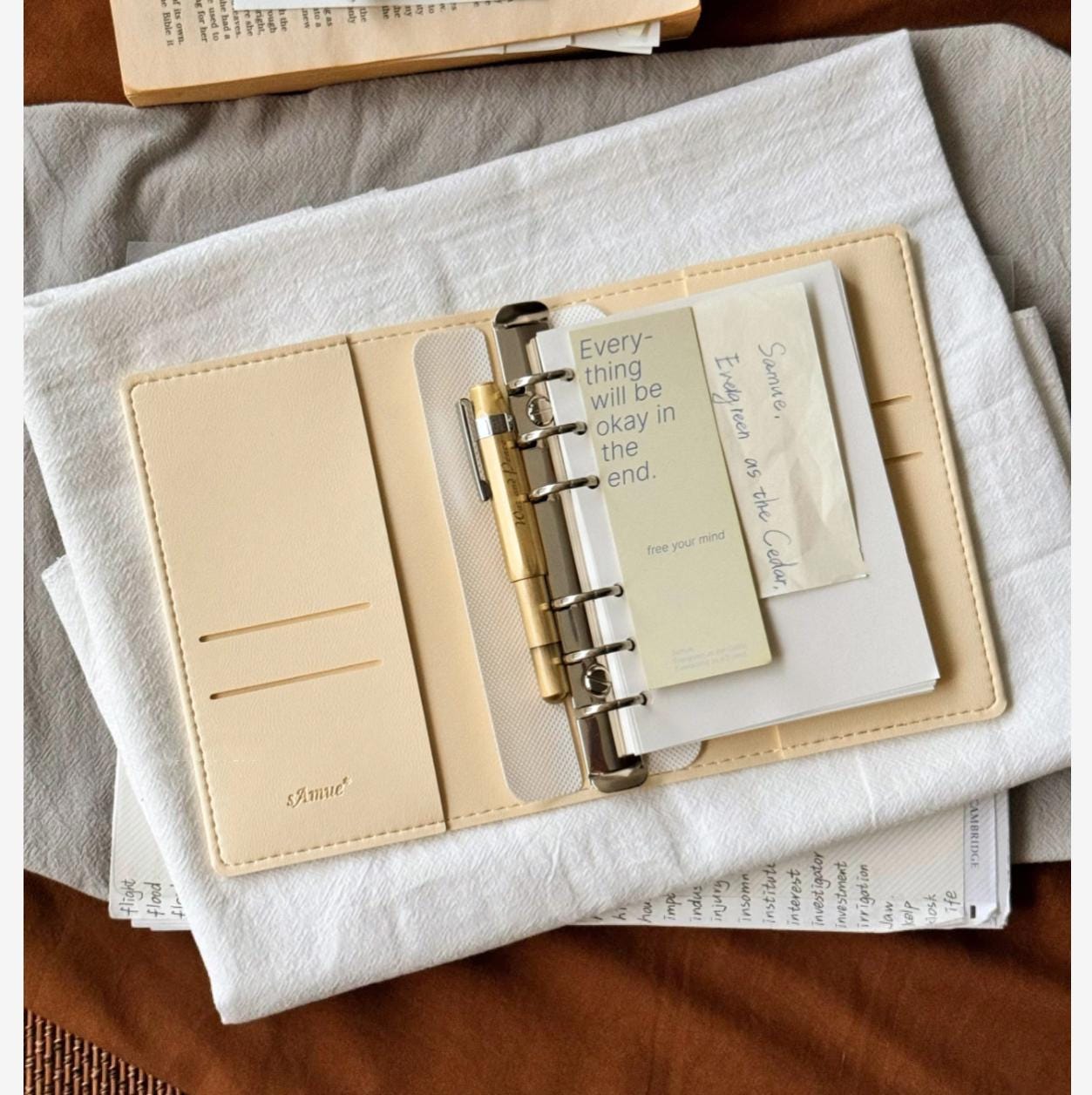 True A6 Vegan Leather 6 Ring Binder Planner | Loose Leaf Binder | Daily Weekly Monthly Planner Journal | 2025 Refillable Planner Cover
