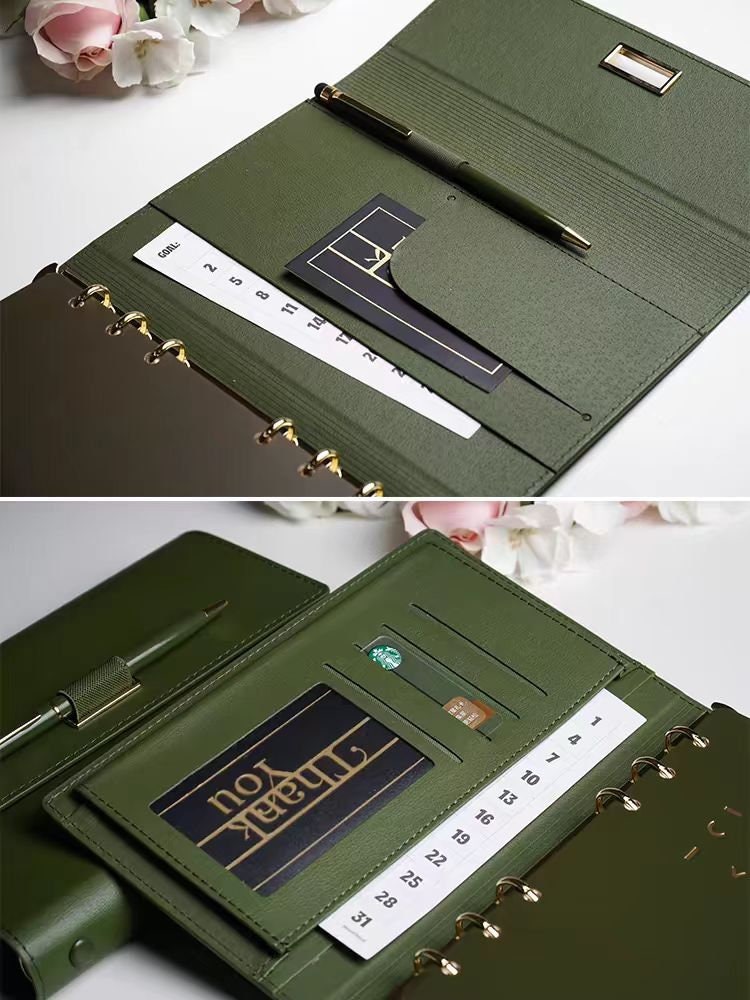 2025 A5 A6 A7 Leather 6 Ring Binder | Planner Cover | Journal Agenda Notebook | Luxury Gift for Her | School Office Stationery