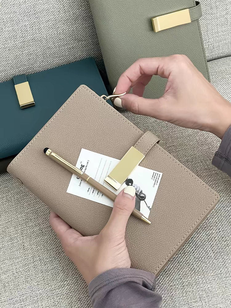 2025 Personal PU Leather Zipper 6 Ring Binder | Journal Notebook Loose-leaf | Portable Diary Planner Organizer | Business Office School