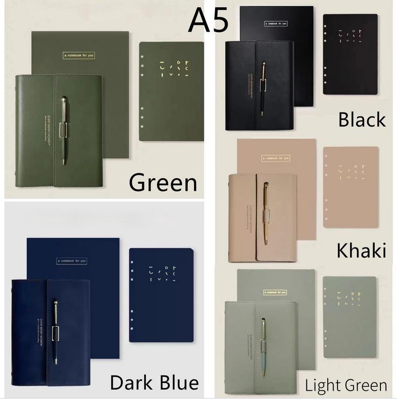 2025 A5 A6 A7 Leather 6 Ring Binder | Planner Cover | Journal Agenda Notebook | Luxury Gift for Her | School Office Stationery