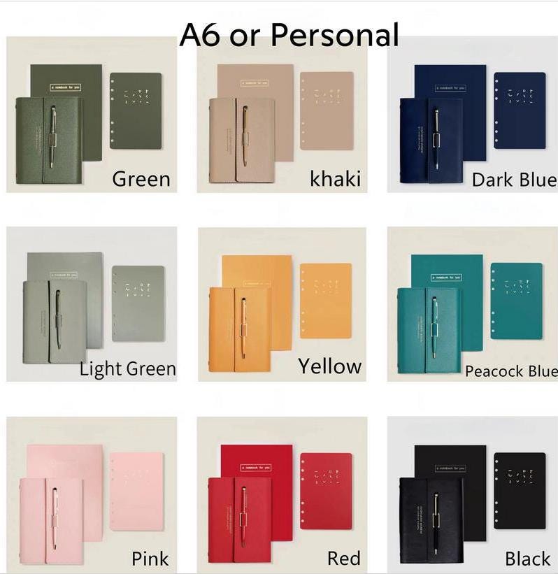 2025 A5 A6 A7 Leather 6 Ring Binder | Planner Cover | Journal Agenda Notebook | Luxury Gift for Her | School Office Stationery