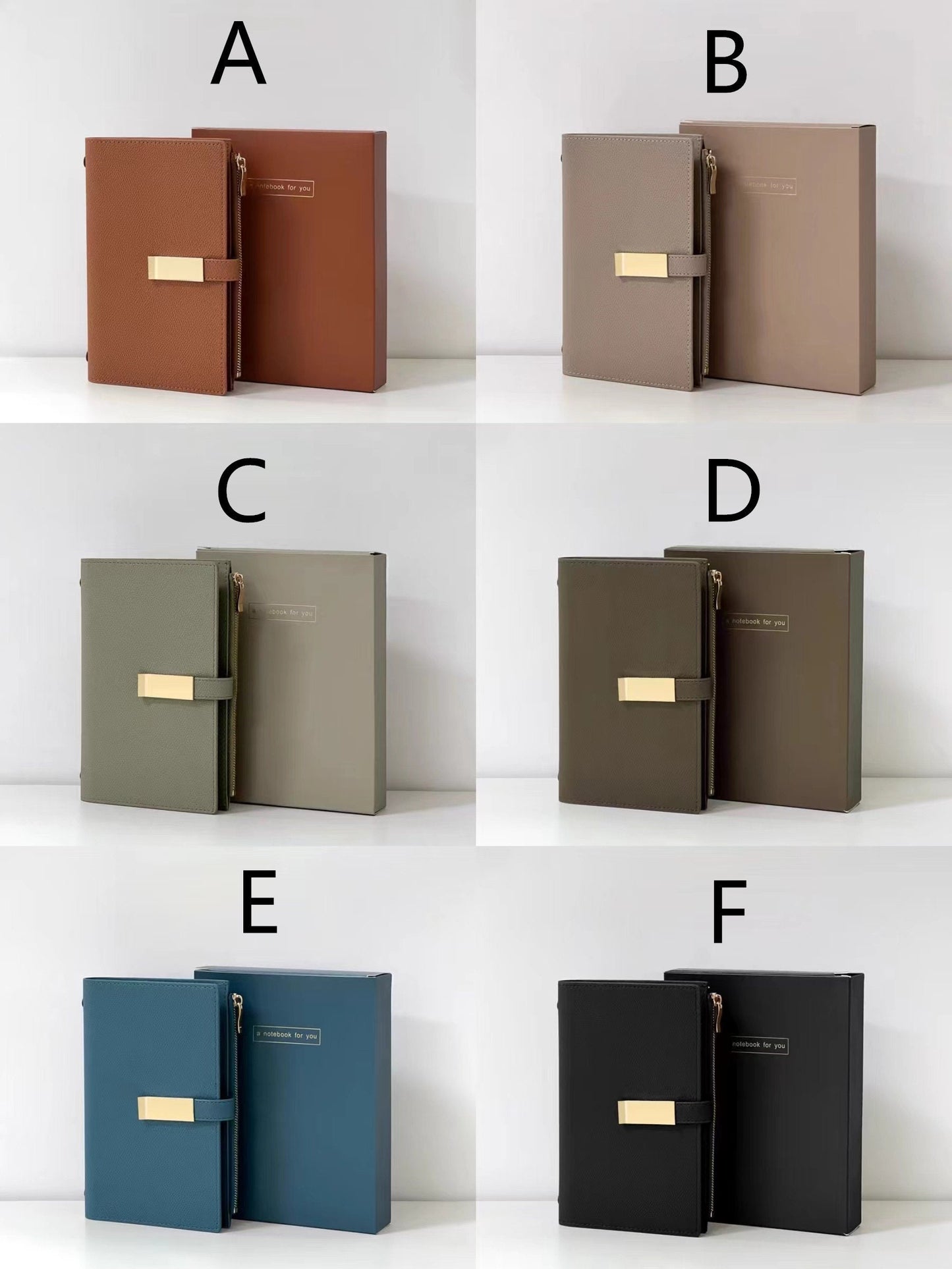2025 Personal PU Leather Zipper 6 Ring Binder | Journal Notebook Loose-leaf | Portable Diary Planner Organizer | Business Office School