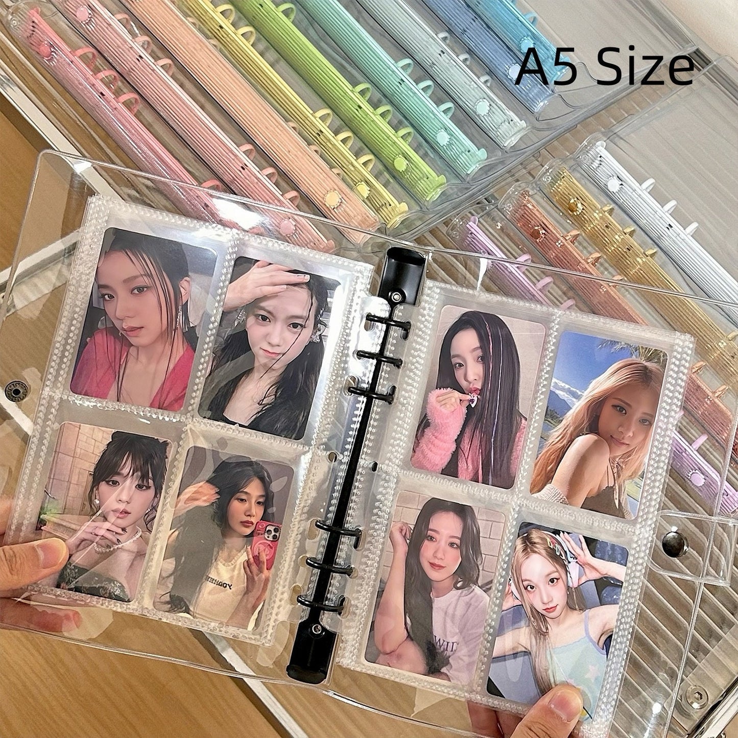 2025 Transparent Planner Cover | PVC Planner Binder | A5 Personal Size | Clear 6 Ring Binder | Sticker Organizer | Photo Storage Book