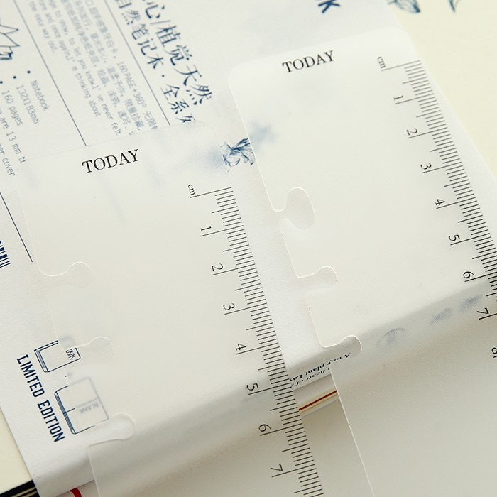 Plastic Today Ruler | Personal A5 Size | 6 Ring Binder Planner Ruler | Filofax Moterm
