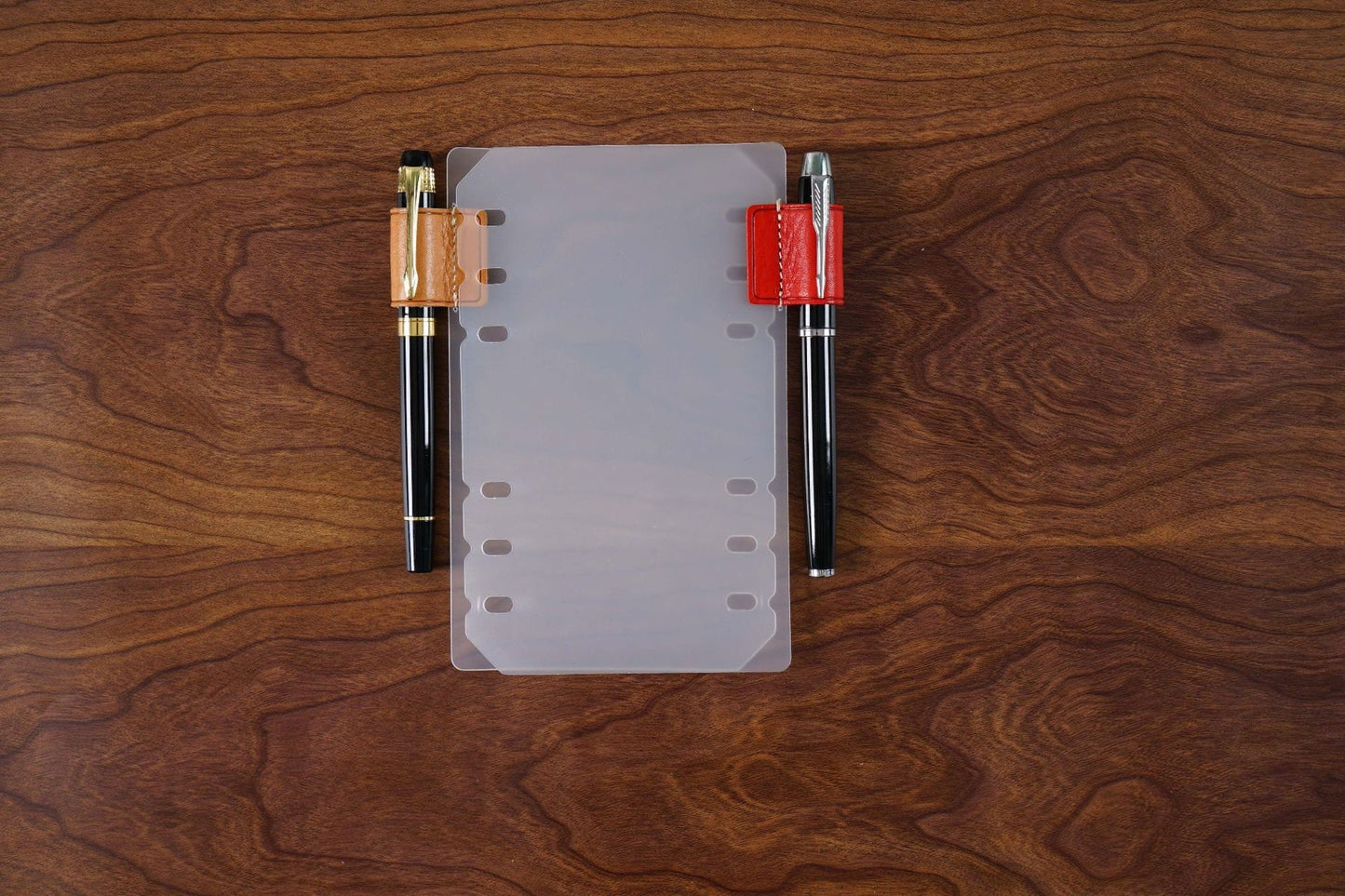 A5 A6 A7 Planner Index Dividers with Leather Pen Clip | 6 Ring Binder Pen Holder | Vintage Leather Planner Journals Notebook Accessories