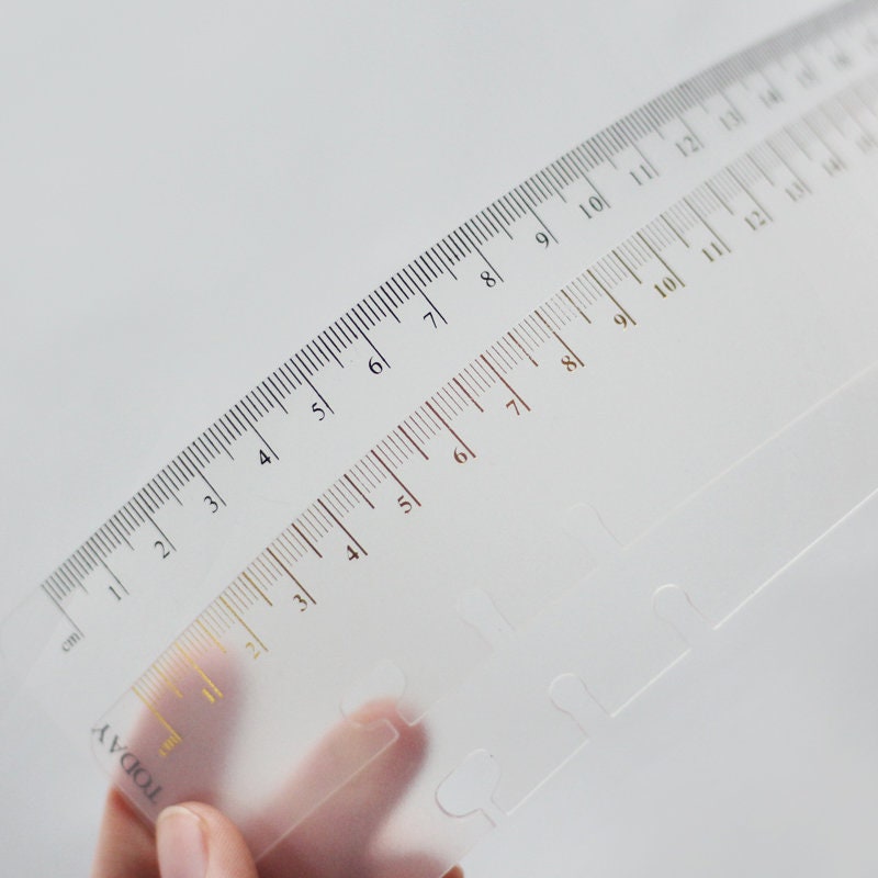 Plastic Today Ruler | Personal A5 Size | 6 Ring Binder Planner Ruler | Filofax Moterm
