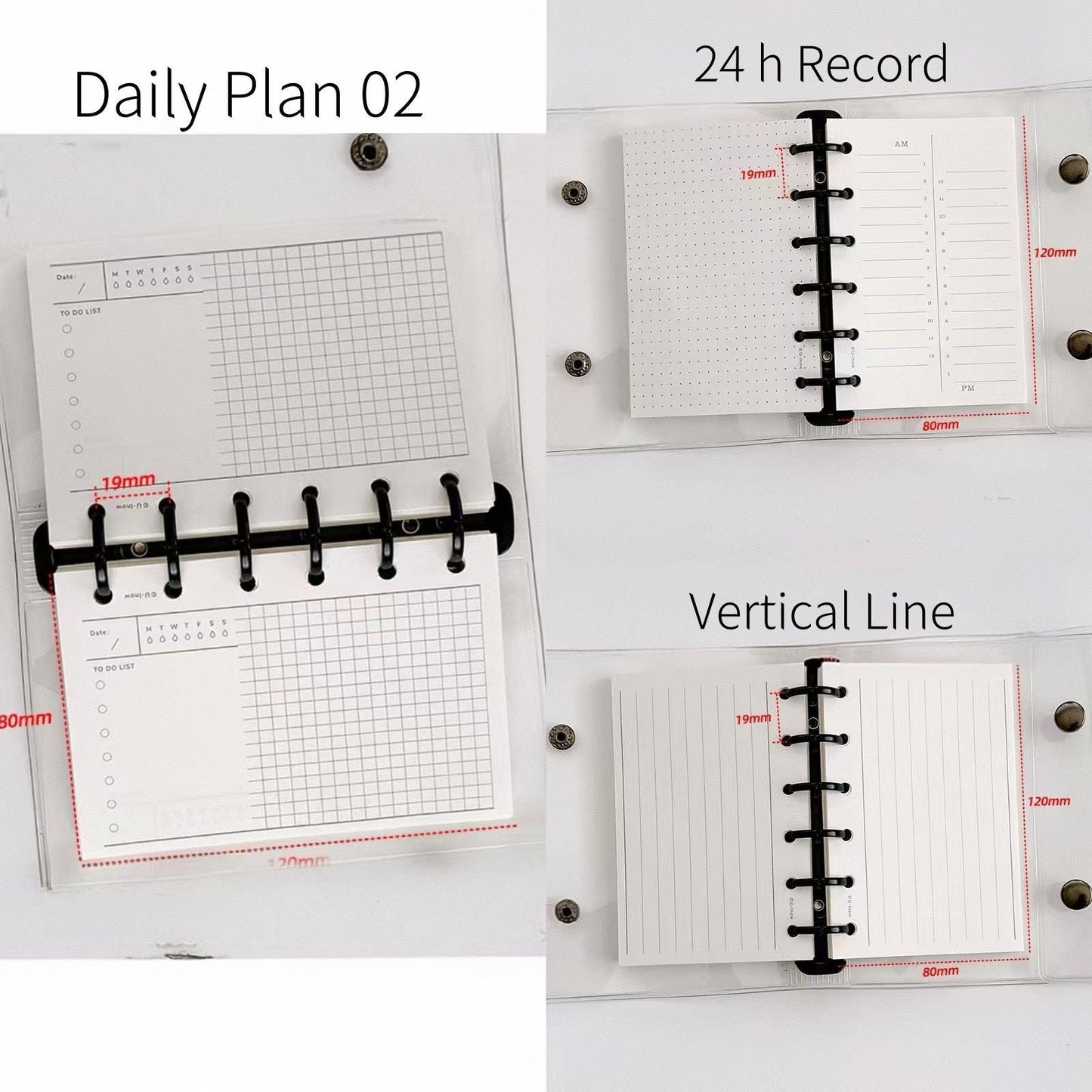 A7 M5 Planner Inserts | 6 Ring Binder | Blank Grided Weekly Daily Monthly Plan Shopping List Habit Tracker Budget Finance | Planner Refills