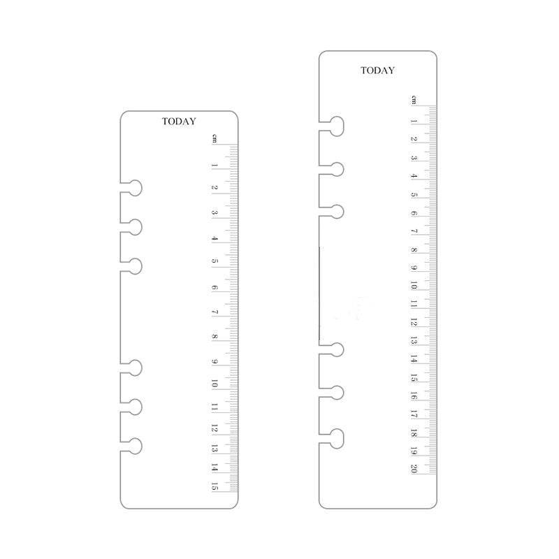 Plastic Today Ruler | Personal A5 Size | 6 Ring Binder Planner Ruler | Filofax Moterm