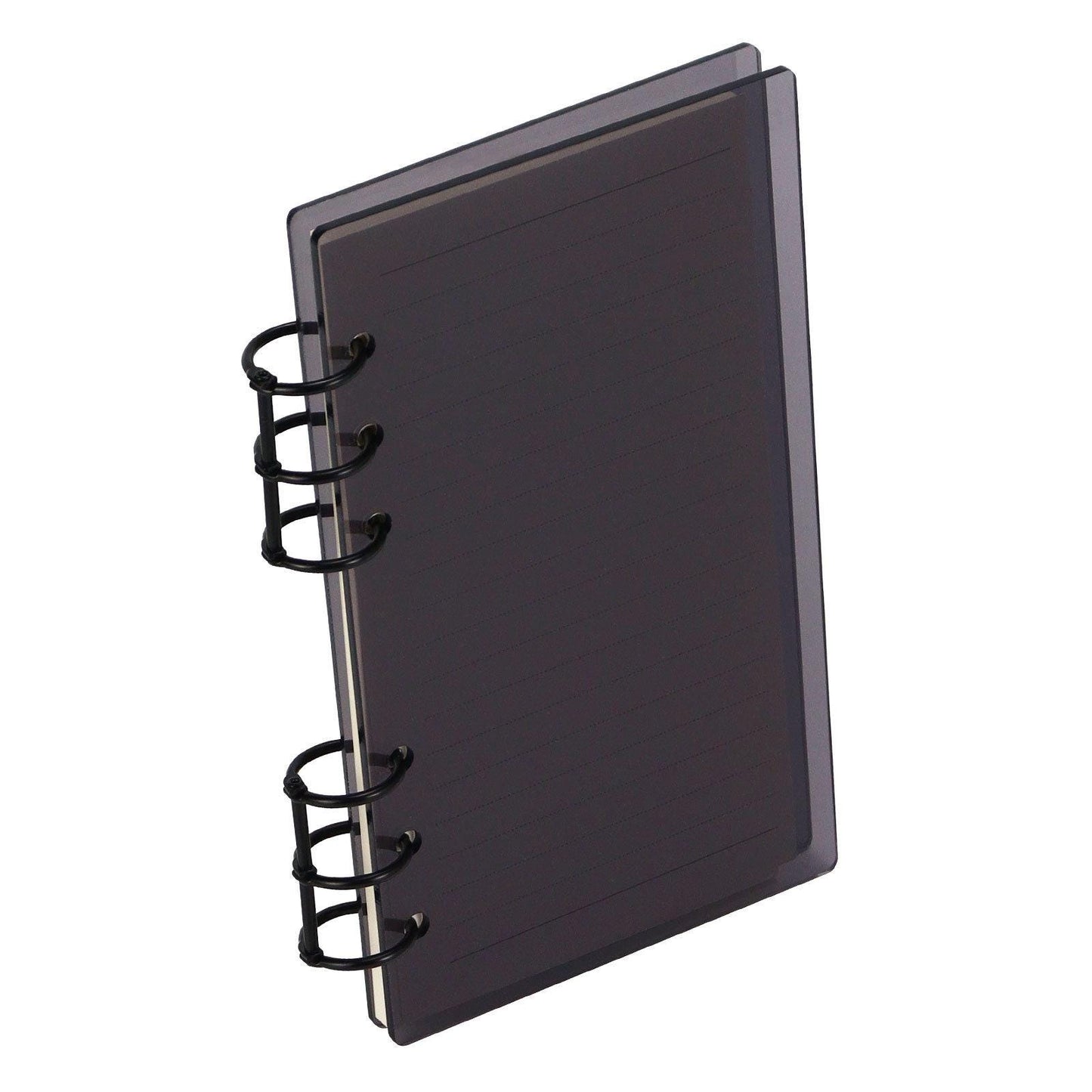 2PCS Acrylic 6 Ring Binder Cover | Personal Size | Black Gray Cover Dashboard | Removable Cover | DIY Binder Planner | Budget Planner