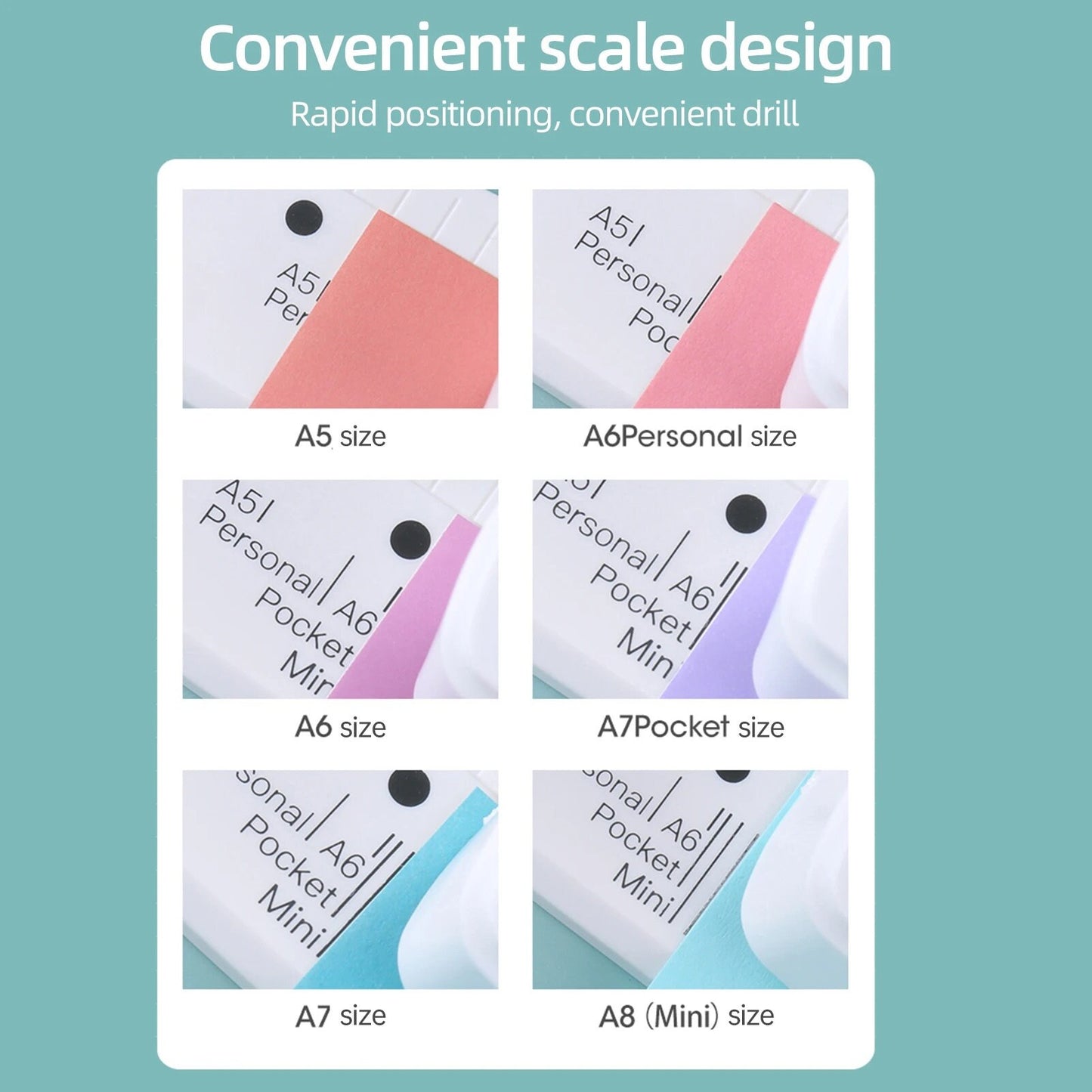 4mm Small Hole Punch | 3 Hole Puncher | for 6 Ring Binder | A5 A6 Personal A7 Pocket A8 Mini | Planner Refills Punch | Loose-Leaf Paper