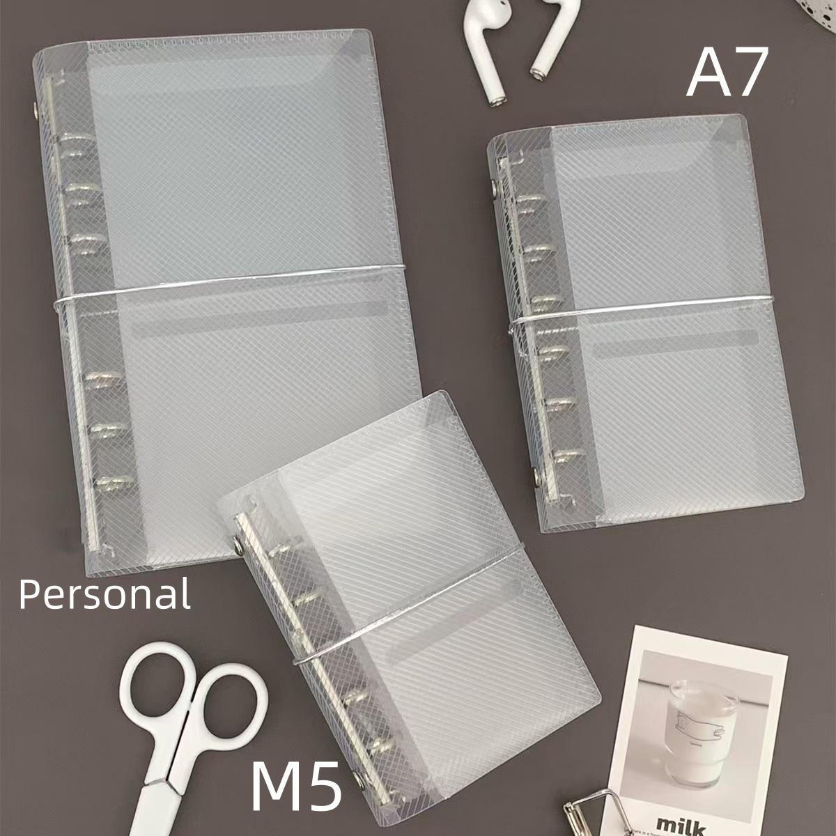 Transparent Threefold 6 Ring Binders | M5 A7 Personal Size | Clear Refillable Planners | 2025 Planners | Sticker Organizer | Planner Cover