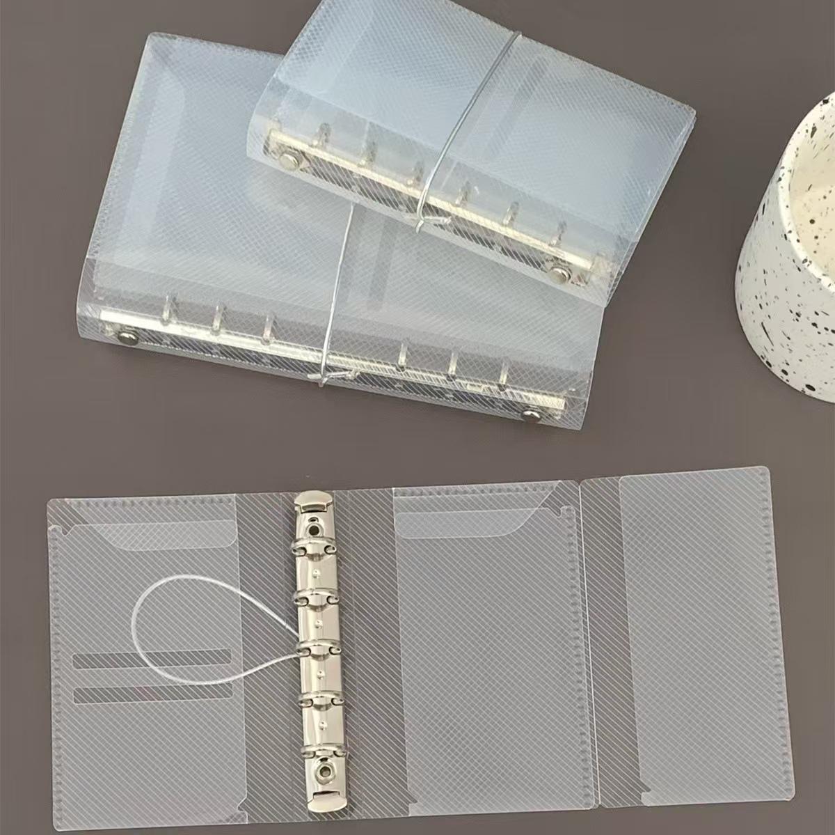 Transparent Threefold 6 Ring Binders | M5 A7 Personal Size | Clear Refillable Planners | 2025 Planners | Sticker Organizer | Planner Cover