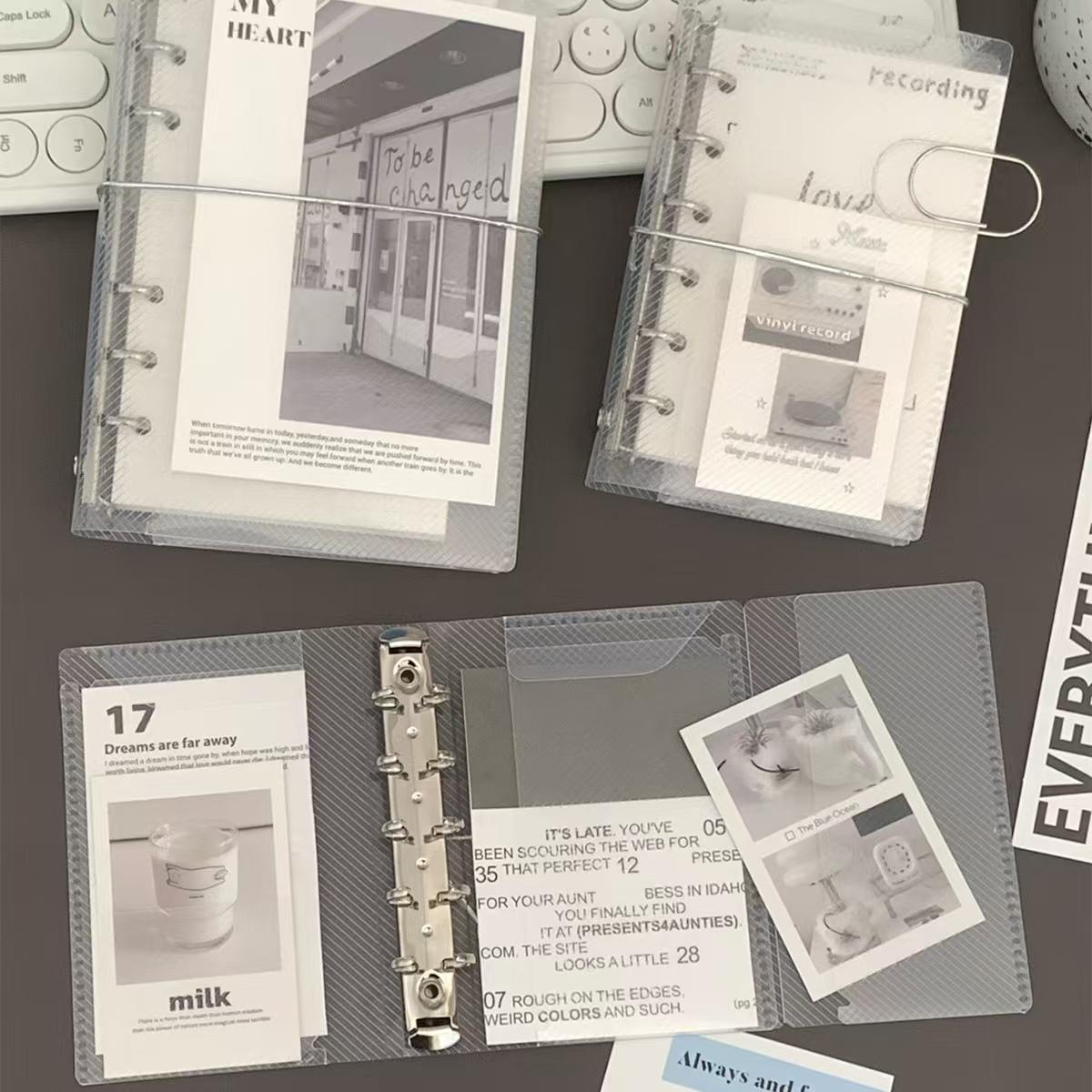 Transparent Threefold 6 Ring Binders | M5 A7 Personal Size | Clear Refillable Planners | 2025 Planners | Sticker Organizer | Planner Cover