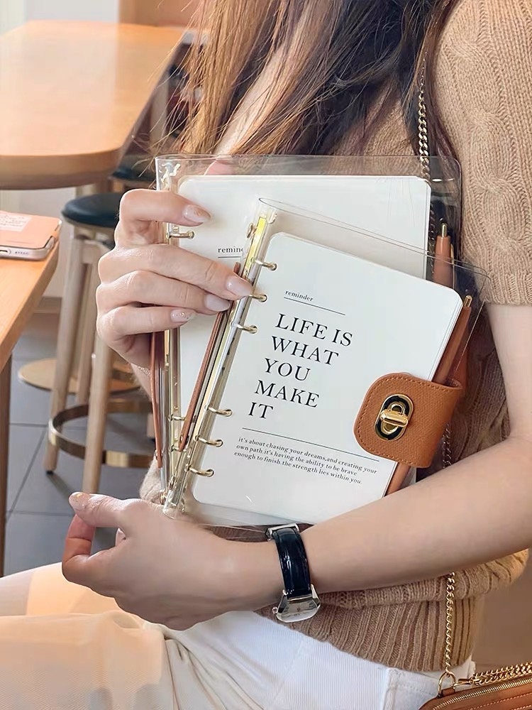 2024 Modern Clear Binder Planner | PVC Plastic Binder | A5 Personal A7 Size | 6 Ring Binder