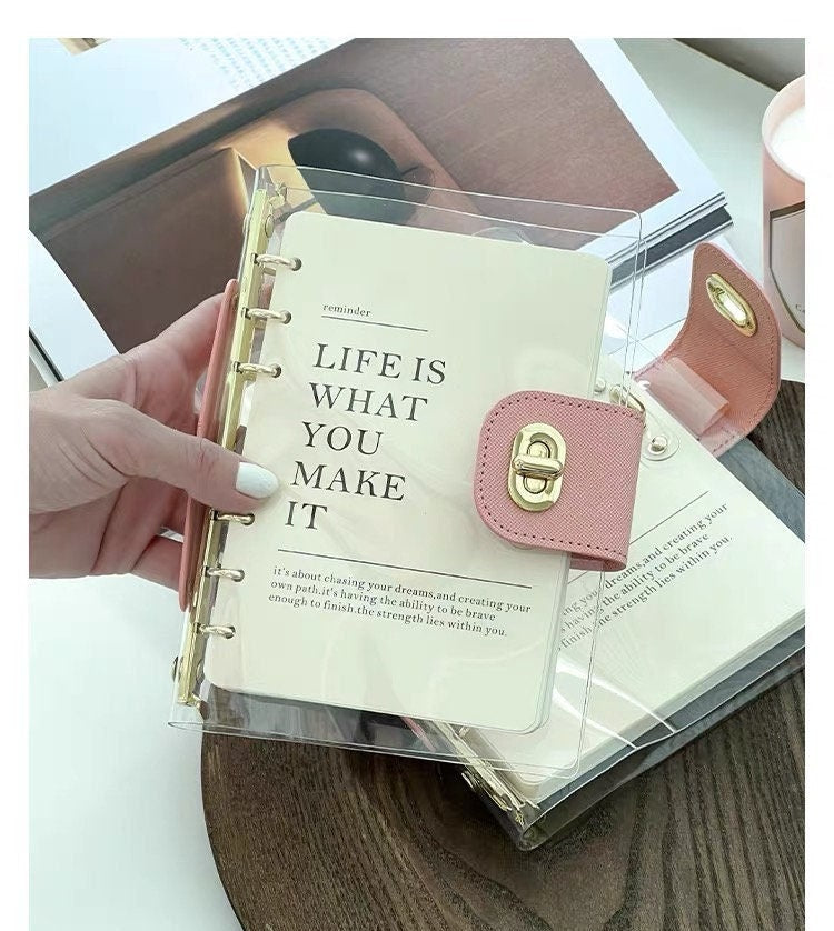 2024 Modern Clear Binder Planner | PVC Plastic Binder | A5 Personal A7 Size | 6 Ring Binder