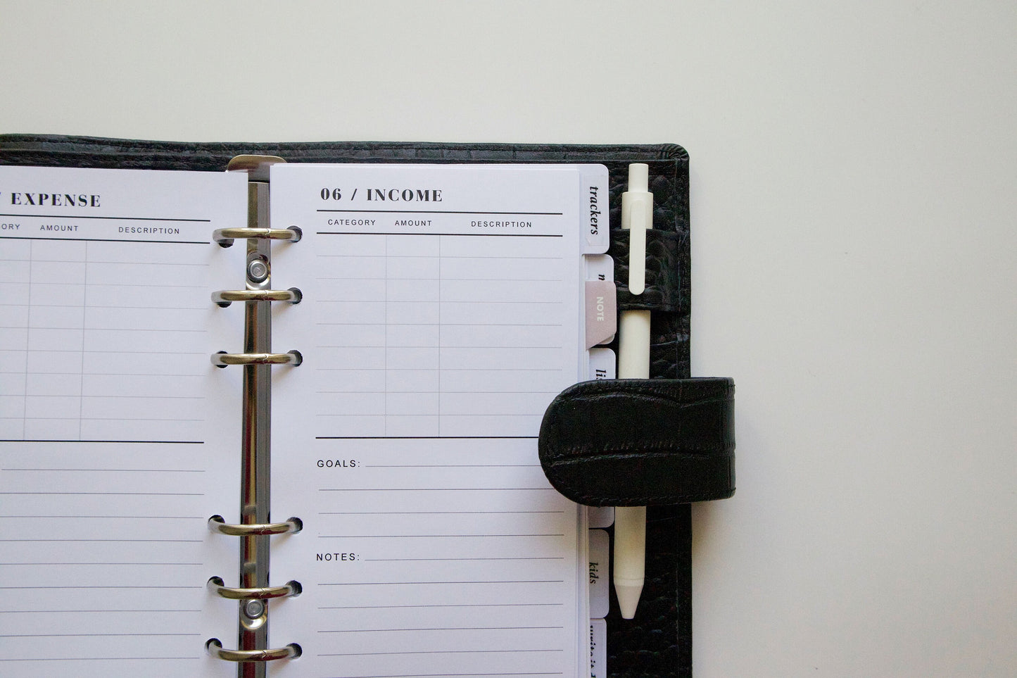 Monthly Income and Expense Planner Inserts | 12 Sheets | Personal A5 A6 | 6 Rings Planner | Binder Refills