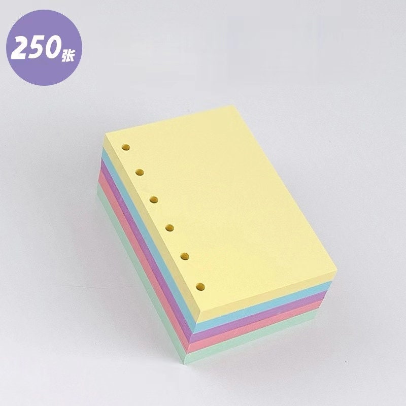 Colored A7 M5 Blank 6 Ring Printed Planner Inserts | 110gam Papers | Six Ring Binder Refill Paper | Planner loose-leaf Refills Accessories