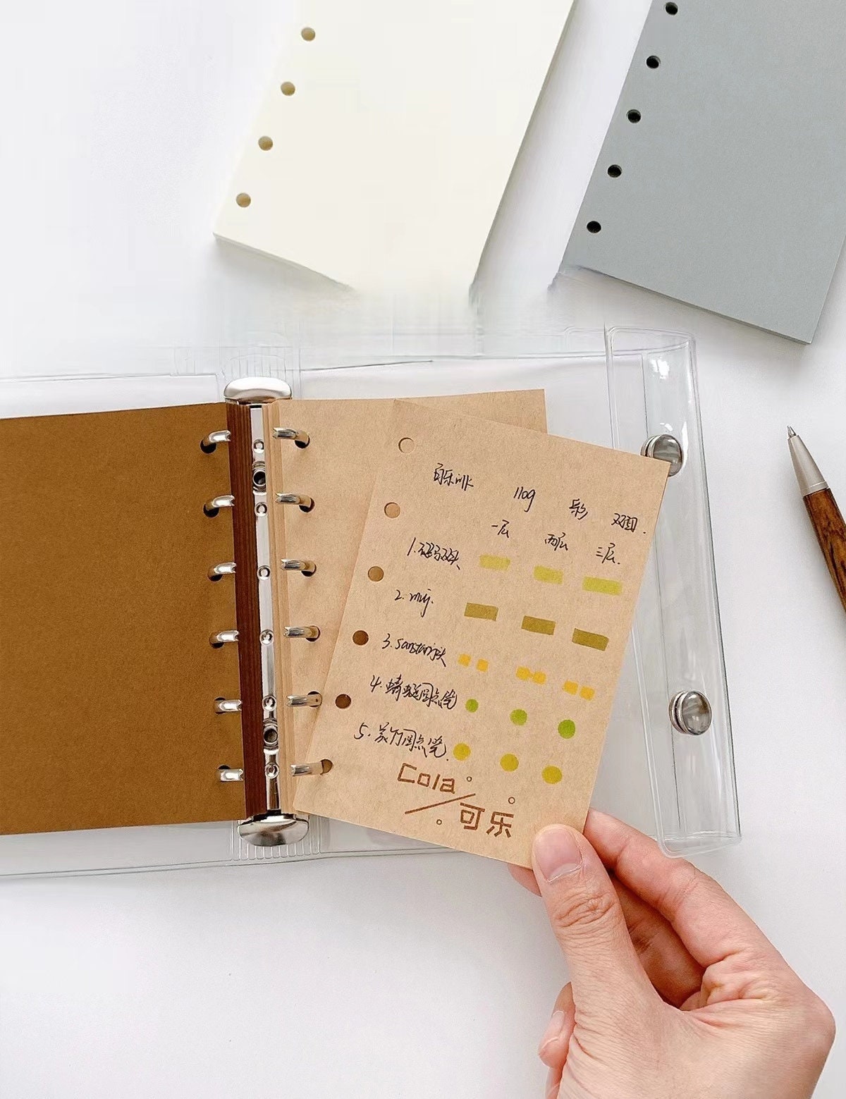 Blank A7 M5 True A6 Planner Inserts | 110gsm Paper | Kraft White Black Gray Inserts | Binder Refill Paper | Printed loose-leaf Refills