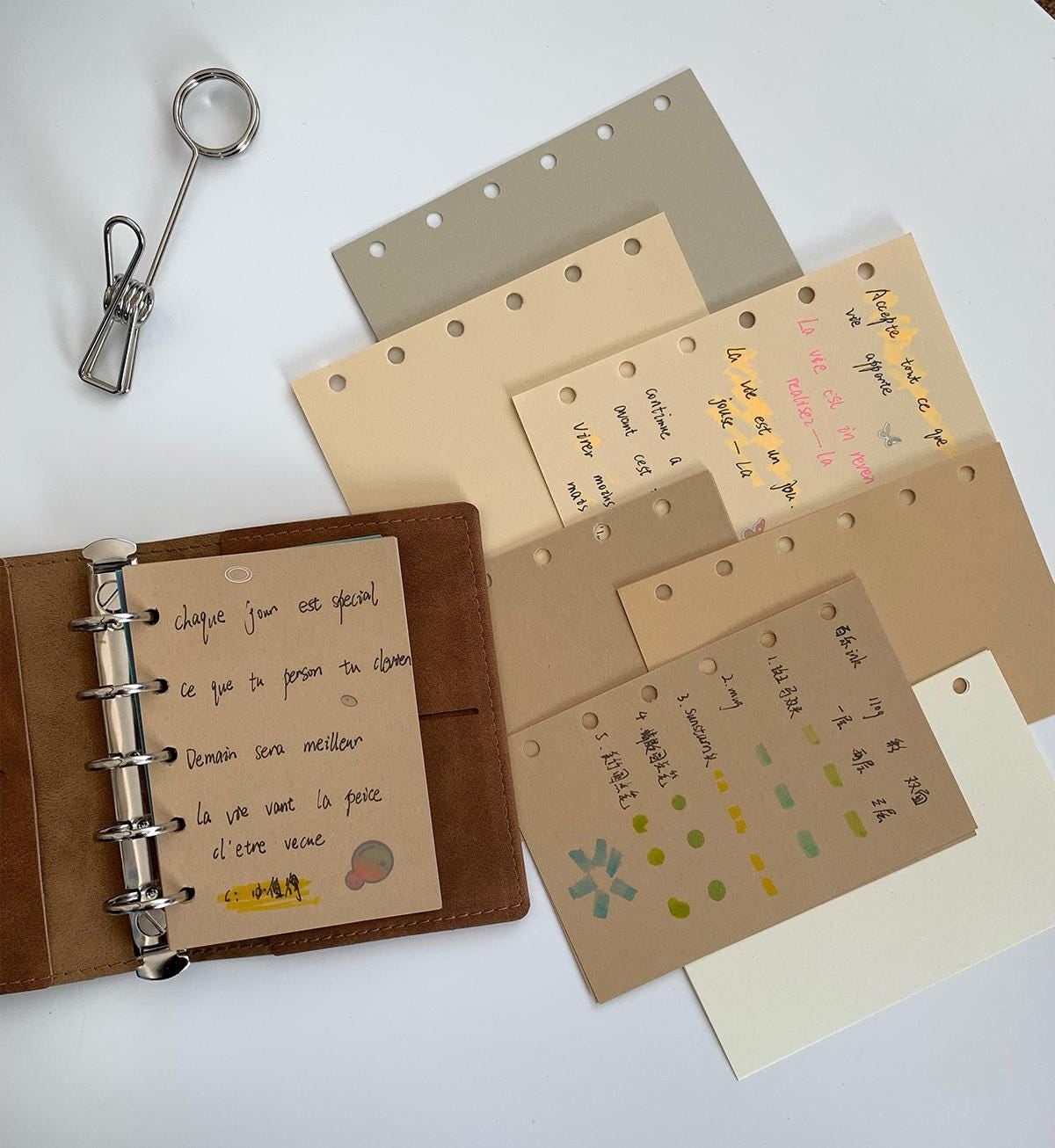 20 Colors M5 A7 True A6 Blank 6 Ring Planner Inserts | 120gsm Papers | Six Ring Binder Refill Paper | Loose-leaf Refills Planner Accessories