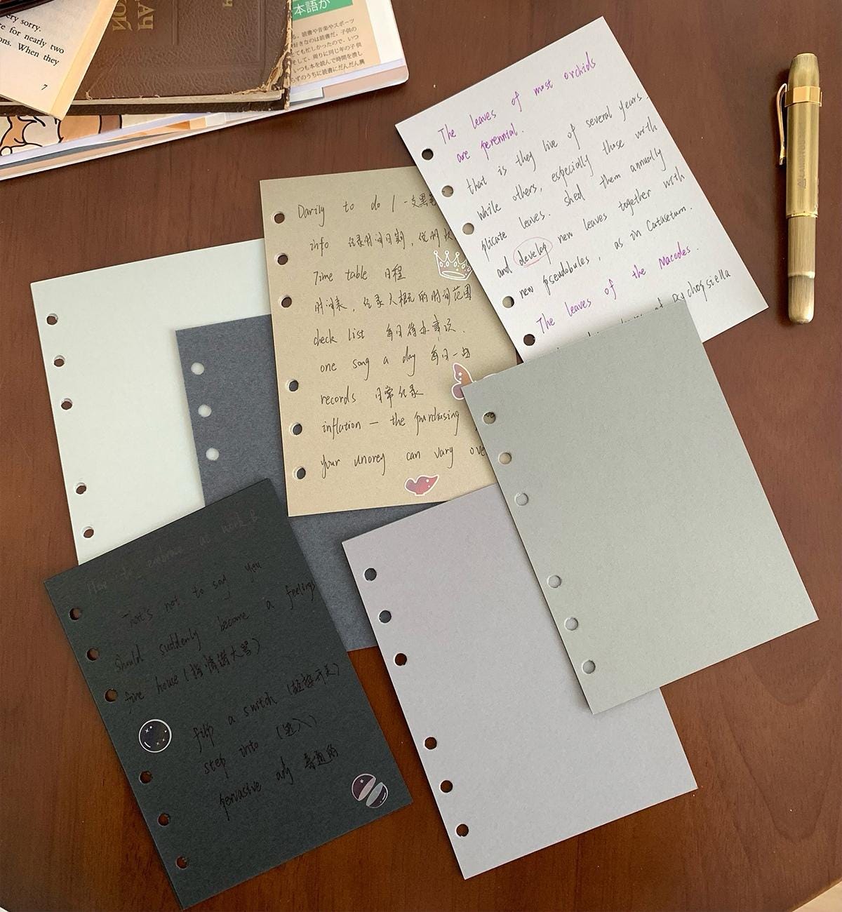 20 Colors M5 A7 True A6 Blank 6 Ring Planner Inserts | 120gsm Papers | Six Ring Binder Refill Paper | Loose-leaf Refills Planner Accessories