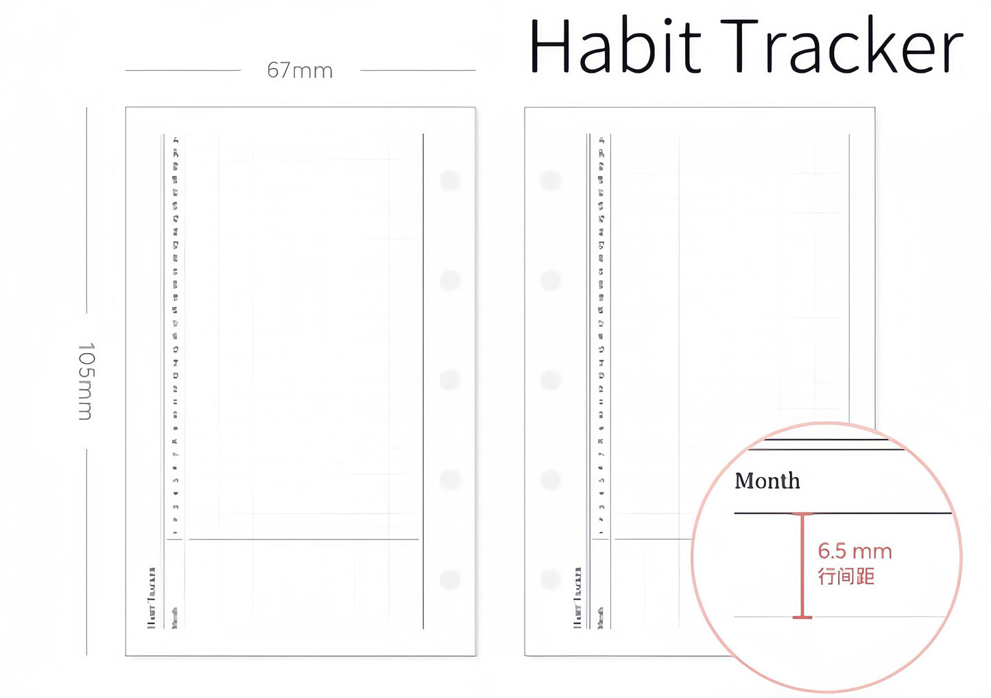 Minimalist Printed M5 A7 Personal Planner Inserts | 6 Ring Binder Refills | List Daily Weekly Monthly Plan Habit Tracker Sleep Traker