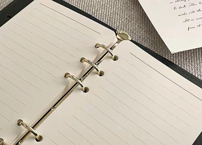Retro Vegan Leather 6 Ring Binder | Personal Size | Loose Leaf Binder Cover | 2025 Refillable Planners | Journal Diary Agenda Notebook