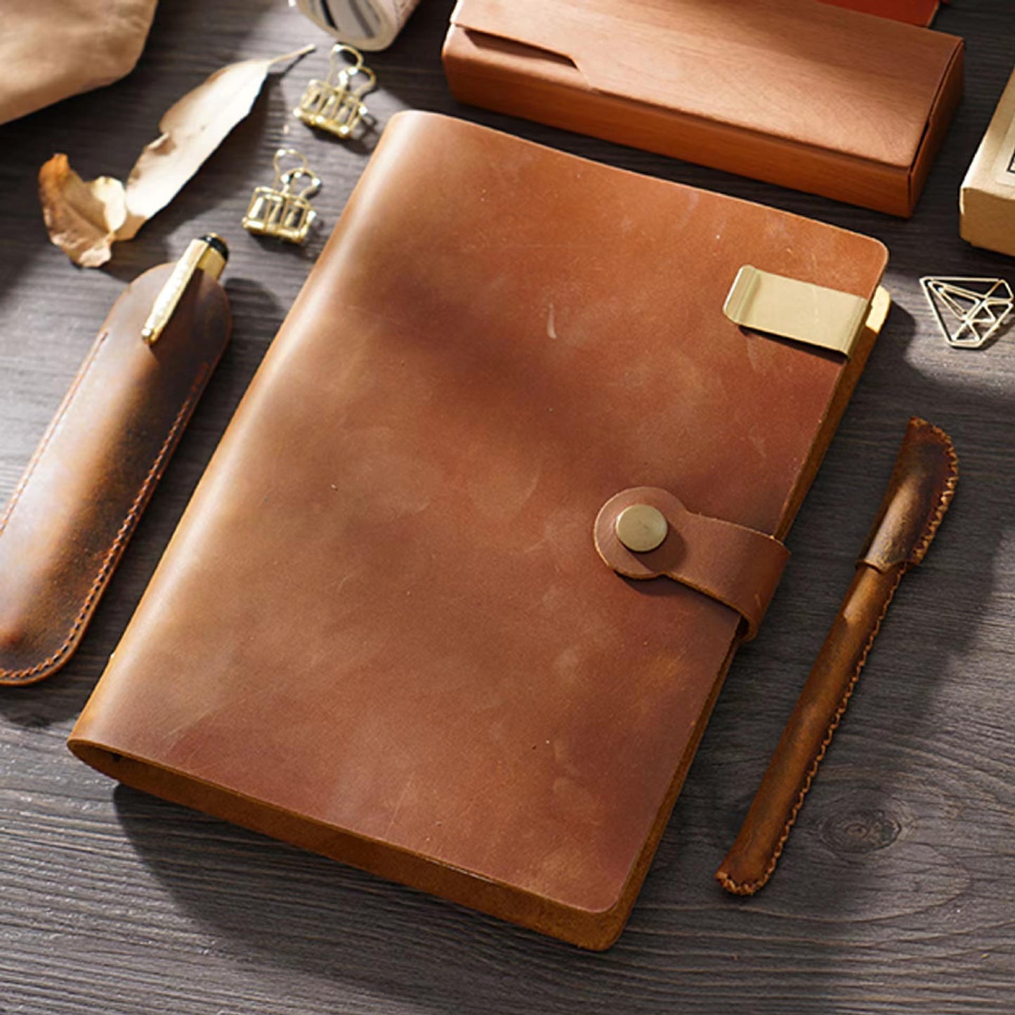 100% Genuine Leather 6 Ring Binder | A5 Size Leather Binder Cover | 2025 Refillable Planner Handmade Vintage Notebook Journal Planner