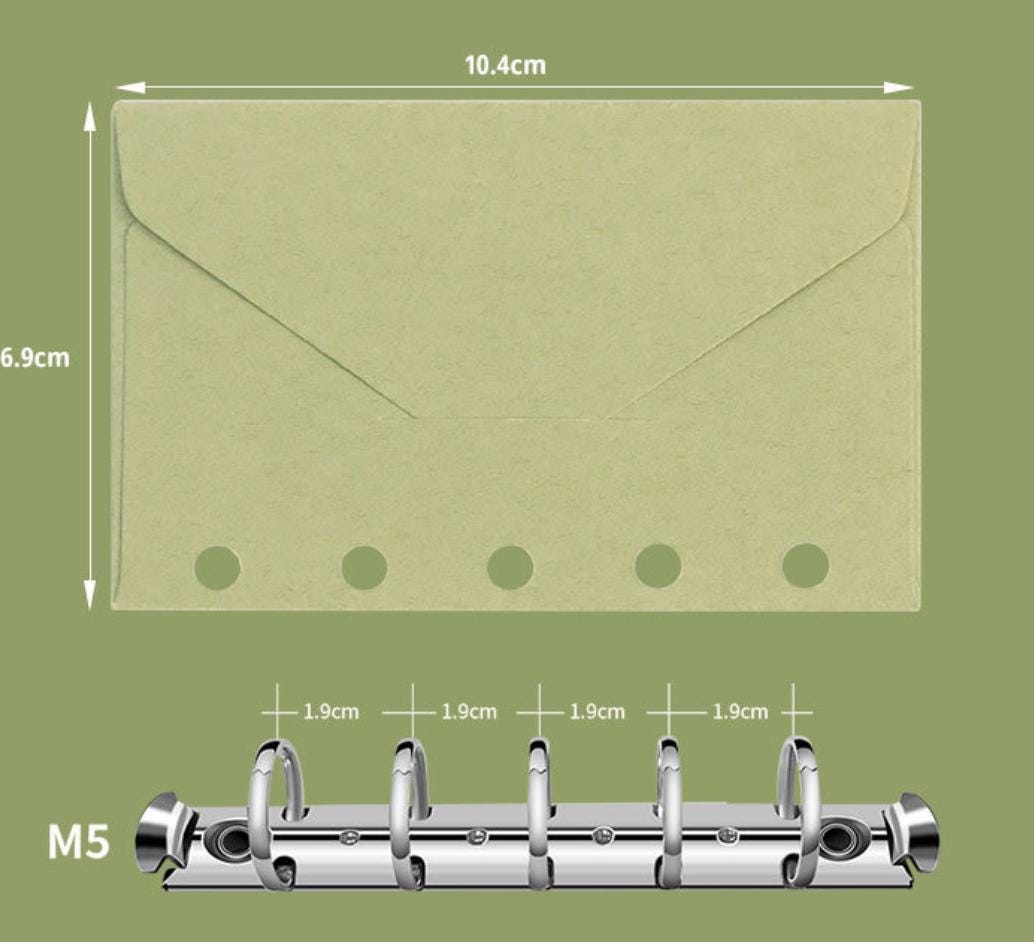 M5 5 Ring Binder Envelope | Colored Envelopes | M5 A8 Planner Sticker Organizer | Refillable Binder Planner Refills Inserts Accessories