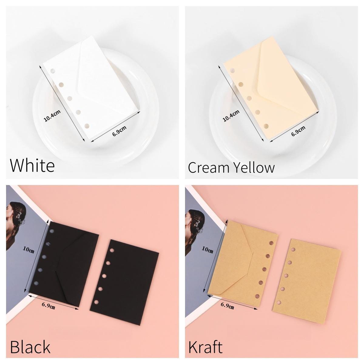 M5 5 Ring Binder Envelope | Colored Envelopes | M5 A8 Planner Sticker Organizer | Refillable Binder Planner Refills Inserts Accessories