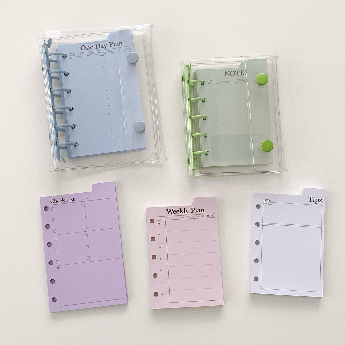 M5 A7 Printed Planner Inserts | 6 Ring Binder Refillable Planner Refills | | Check List Daily Plan To Do List Weekly Plan Memo Inserts